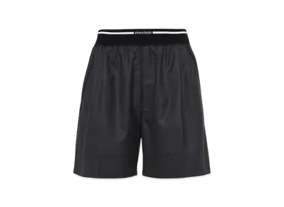 MIU MIU Women's Glen Plaid Bermuda Shorts "Slate Gray"