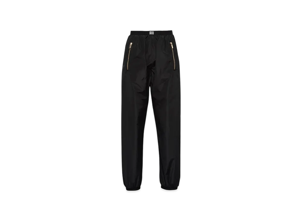 MIU MIU Women's Technical Silk Joggers "Black"