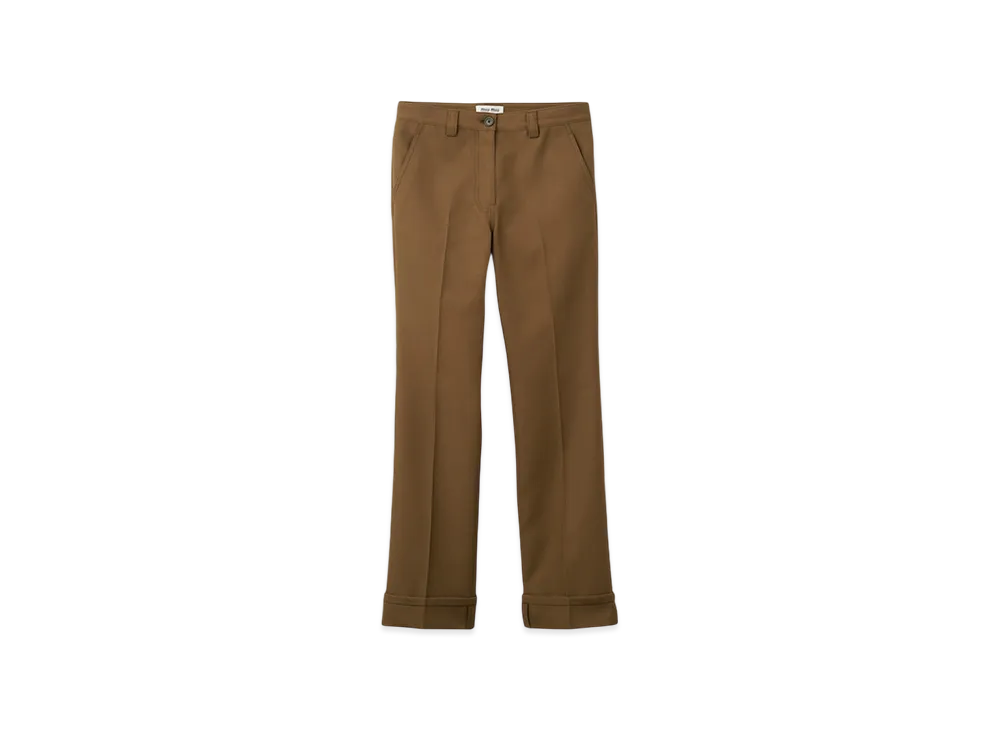 MIU MIU Women's Covert Pants "Military Green"