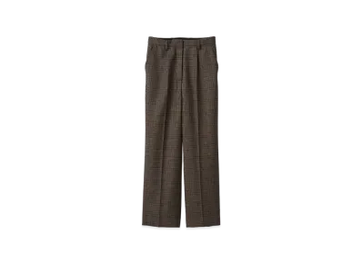 MIU MIU Women's Prince of Wales Check Pants "Bark Brown"