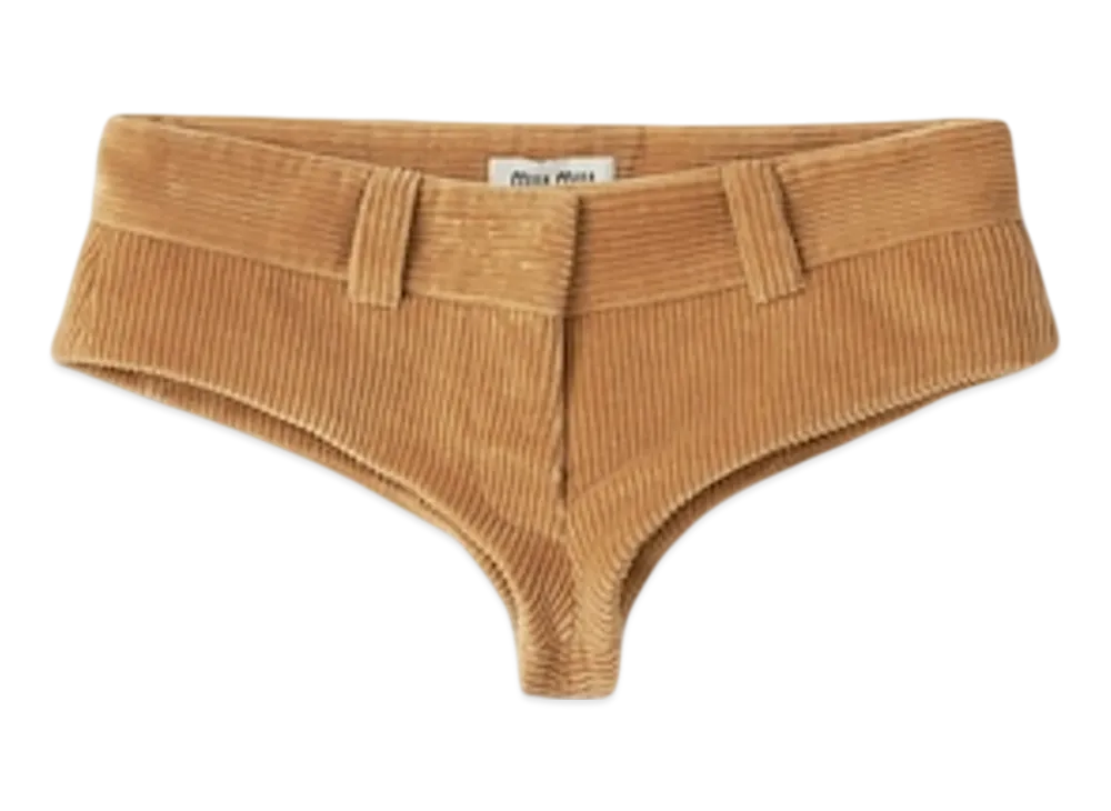 MIU MIU Women's Corduroy Shorts "Camel Brown"