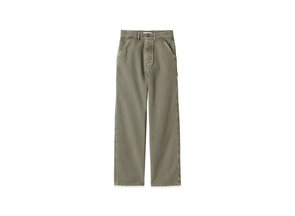 MIU MIU Garment-Dyed Gabardine Pants "Olive Green"
