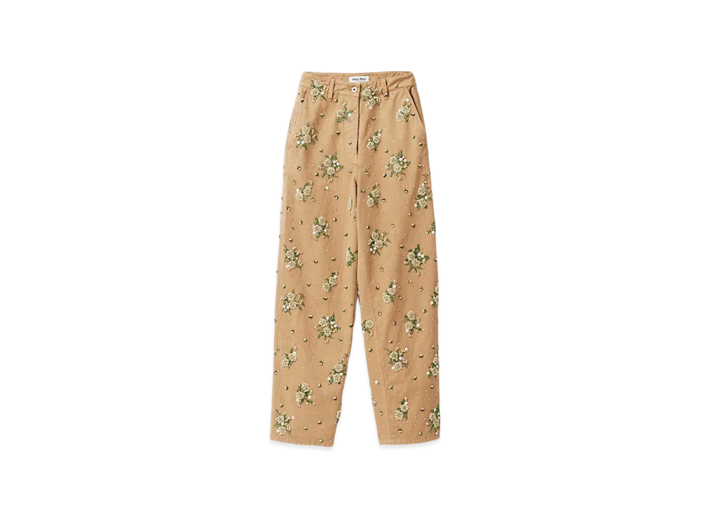 MIU MIU Women's Garment Dyed Gabardine Pants "Cord"
