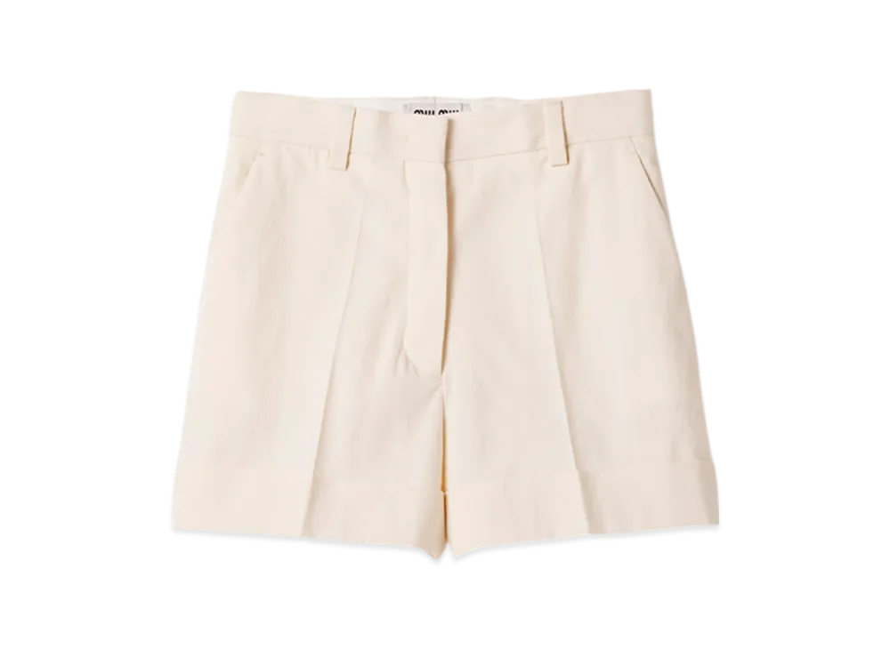 MIU MIU Women's Canvas Shorts "Natural"