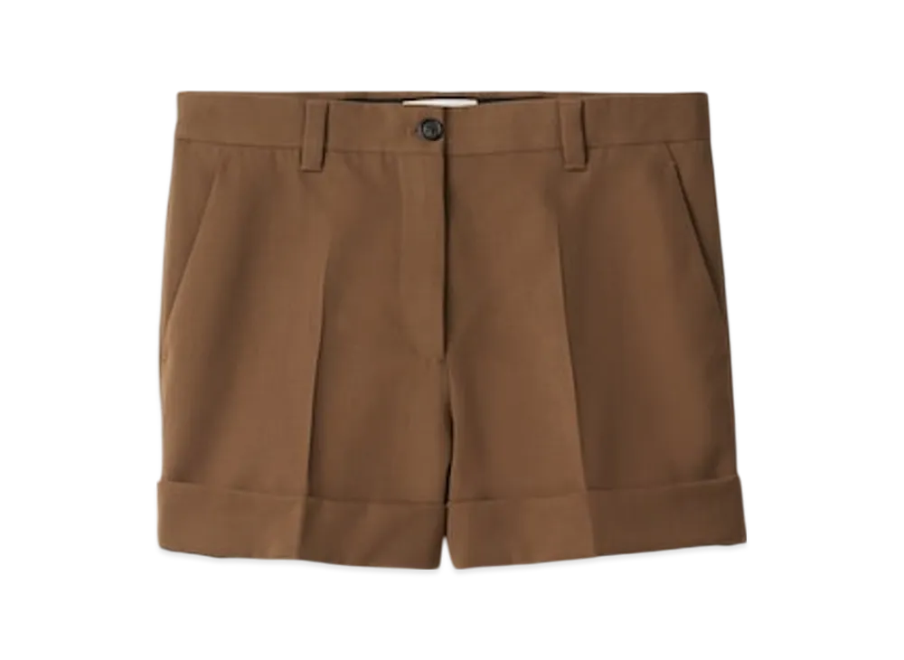 MIU MIU Women's Gabardine Bermudas "Cork Beige"