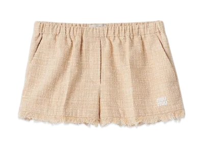MIU MIU Tweed Shorts "Vanilla"