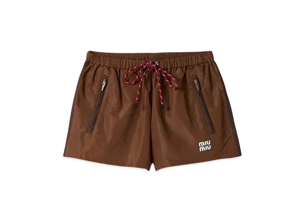 MIUMIU Women's Technical Fabric Shorts "Dark Brown"