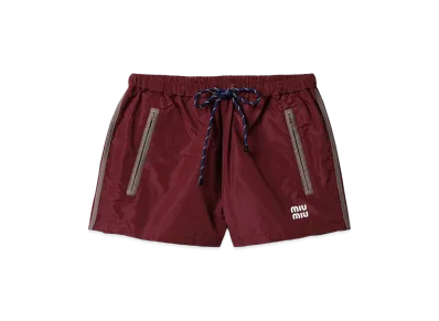 MIU MIU Women's Technical Fabric Shorts "Red"