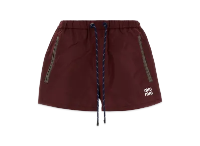 MIU MIU Women's Tech Fabric Shorts "Red/Burgundy"
