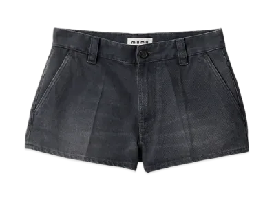 MIU MIU Women's Washed Drill Shorts "Grey"
