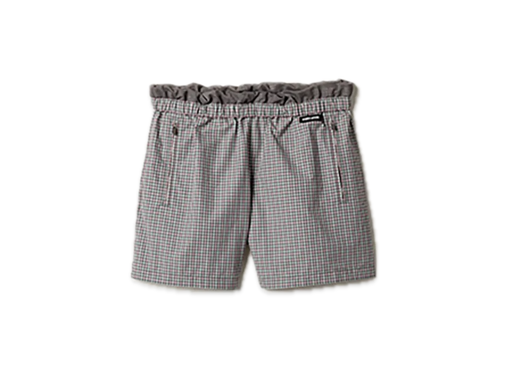 MIU MIU Check Technical Fabric Bermuda Pants "Dark Green/White"