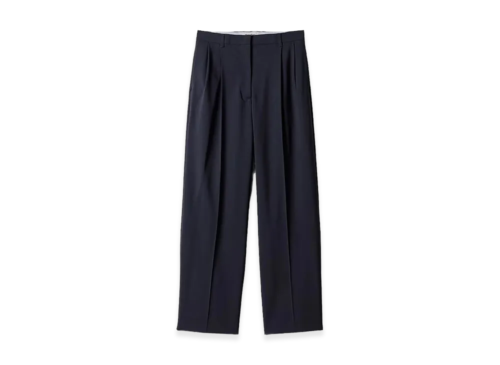 MIU MIU Women's Stretch Wool Wide-Leg Pant "Dark Blue"