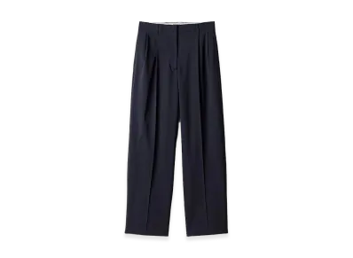 MIU MIU Women's Stretch Wool Wide-Leg Pant "Dark Blue"