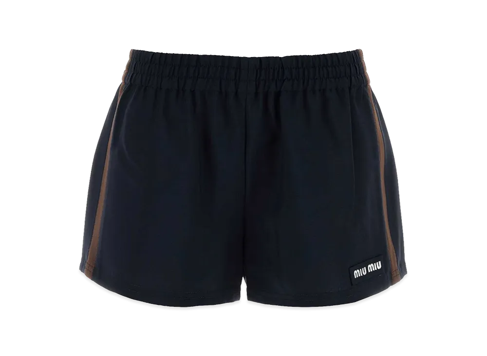 MIU MIU Women's Mohair Blend Shorts "Midnight Blue"