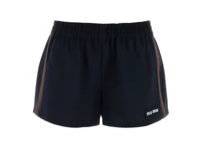 MIU MIU Women's Mohair Blend Shorts "Midnight Blue"