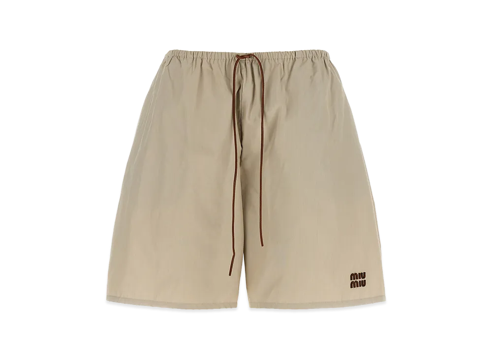 MIU MIU Women's Panama Bermuda Shorts "Beige"