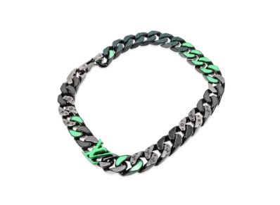 Louis Vuitton Chain Links Patches Necklace "Black/Green"