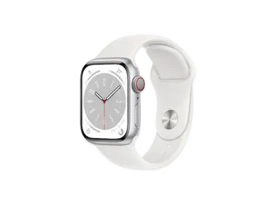 Apple Watch Series 8 (GPS + Cellular Model) 41mm Silver Aluminiumcase White Sportsband Regular "White"