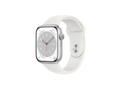 Apple Watch Series 8 (GPS Model) 45mm Silver Aluminiumcase White Sportsband Regular "White"