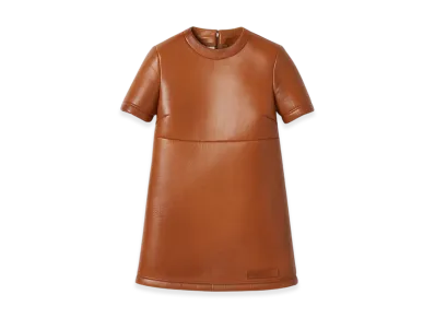 MIU MIU Women's Nappa Leather Dress "Cognac"