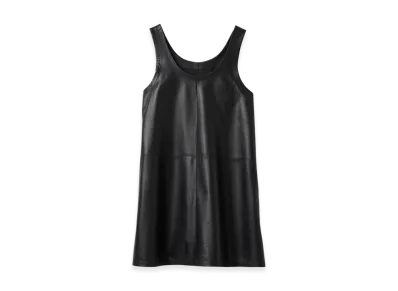 MIU MIU Women's Nappa Leather Mini Dress "Black"