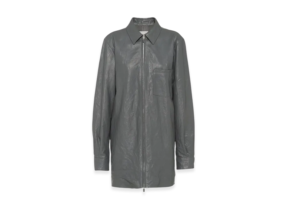 MIU MIU Women's Nappa Leather Shirt "Iron Grey"