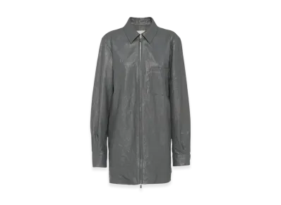 MIU MIU Women's Nappa Leather Shirt "Iron Grey"