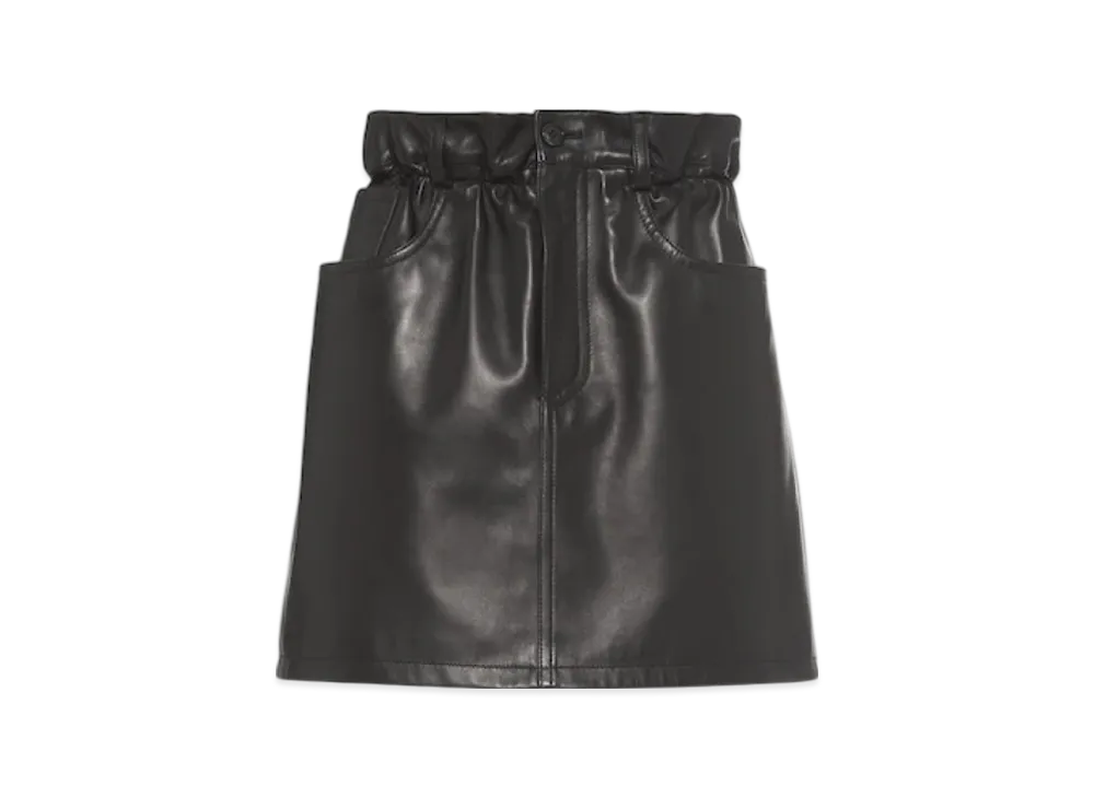 MIU MIU Women's Nappa Leather Skirt "Black"