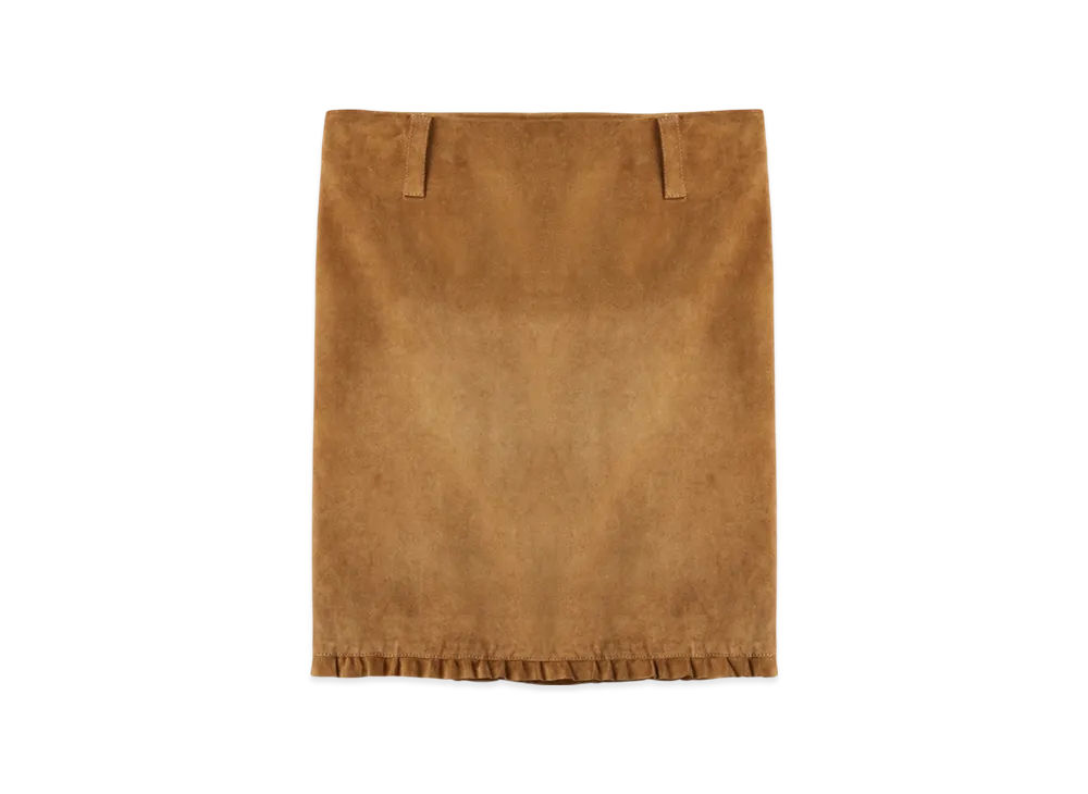 MIU MIU Suede Skirt "Dove Grey"