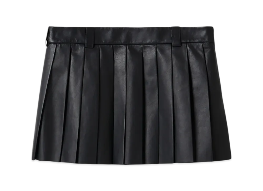 MIU MIU Women's Nappa Leather Skirt "Black"