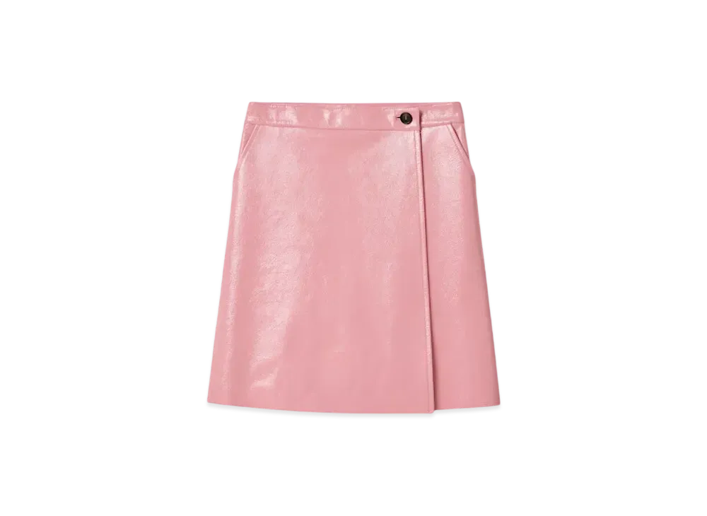 MIUMIU Women's Naplak Wraparound Skirt "Pink"