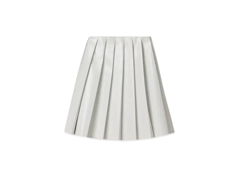 MIUMIU Women's Pleated Naplak Skirt "White"
