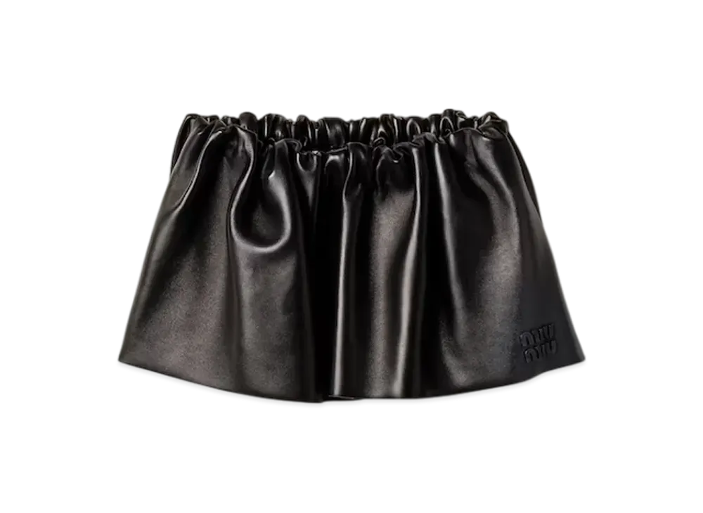 MIUMIU Women's Plonge Nappa Leather Miniskirt "Black"