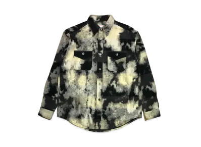 MASU Bleached Plaid Shirt "Black" MPFW-SH0224