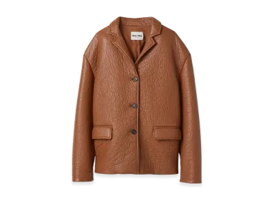 MIU MIU Women's Nappa Leather Jacket "Cognac"