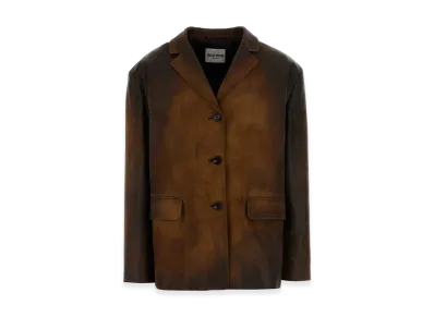MIU MIU Women's Leather Blazer "Brown"
