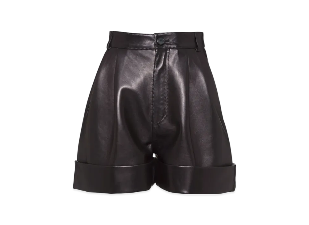 MIU MIU Women's Nappa Leather Shorts "Black"