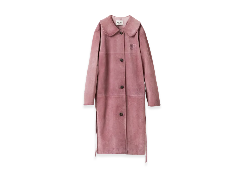 MIU MIU Suede Coat "Raspberry"