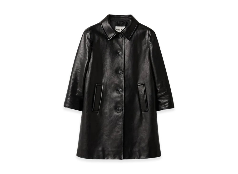 MIU MIU Women's Leather Coat "Black"