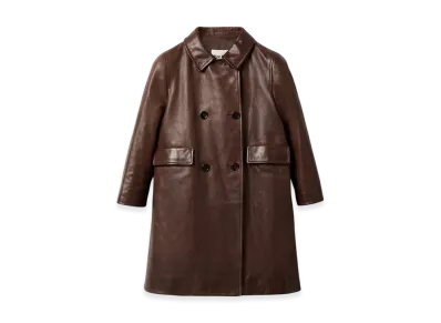 MIU MIU Women's Double-Breasted Leather Coat "Sienna"