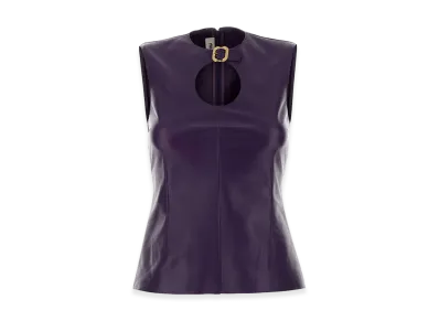 MIU MIU Women's Leather Top "Purple"