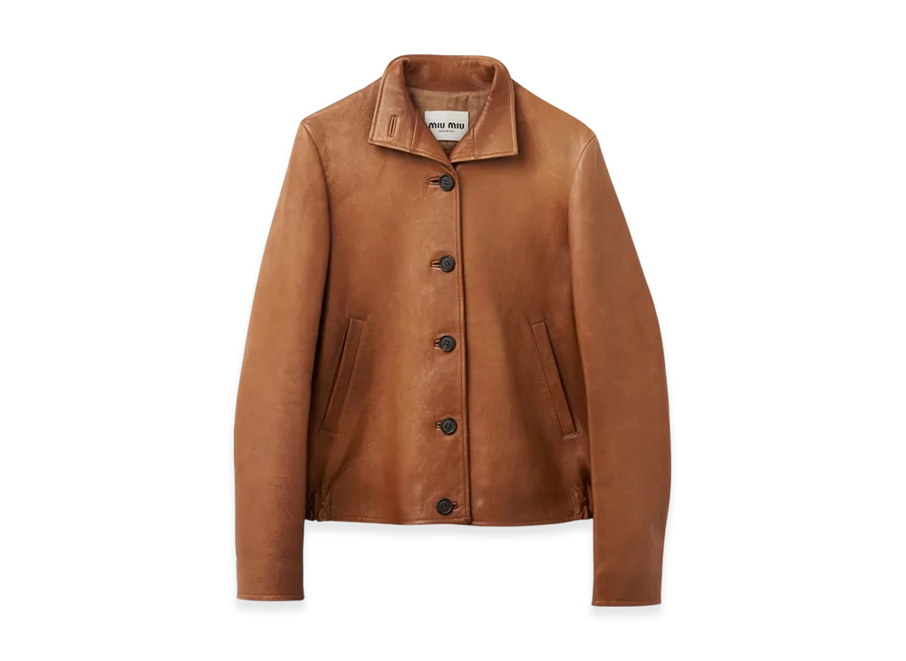 MIU MIU Women's Nappa Leather Jacket "Caramel"