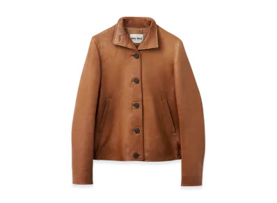 MIU MIU Women's Nappa Leather Jacket "Caramel"