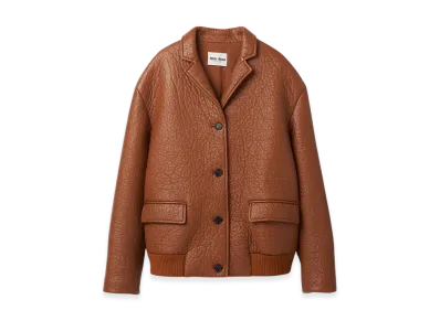 MIU MIU Women's Nappa Leather Jacket "Cognac"