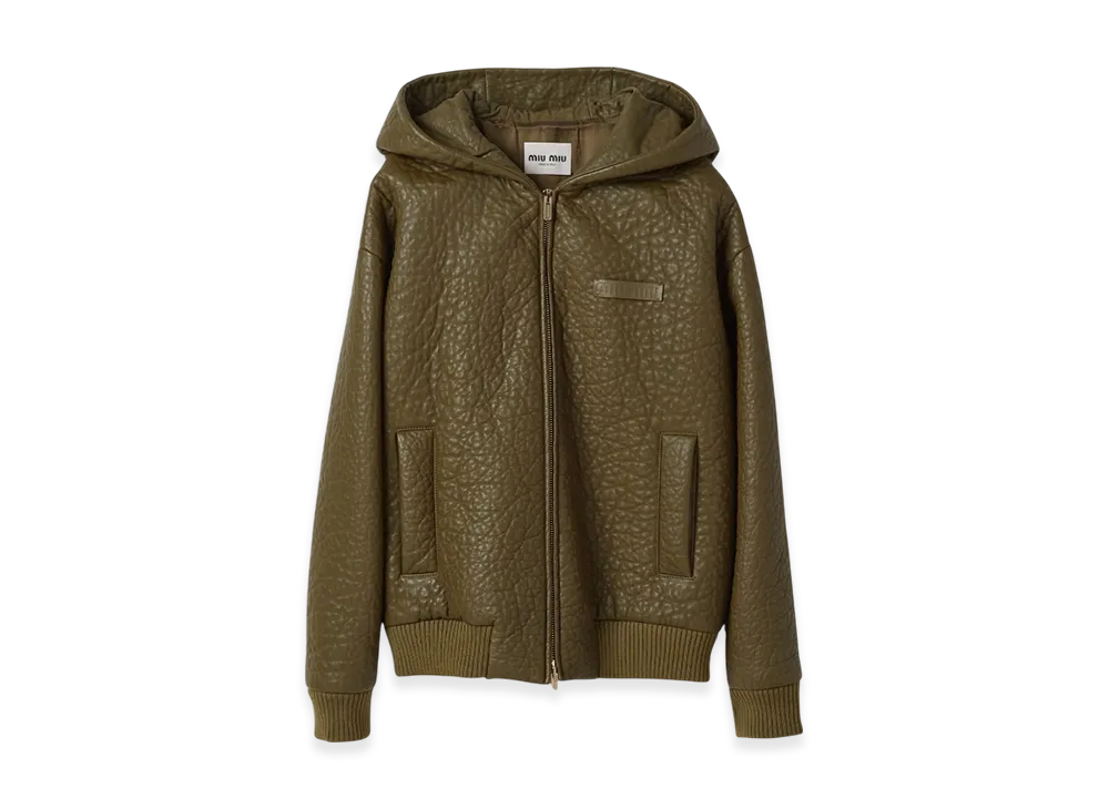 MIU MIU Women's Nappa Leather Jacket "Military Green"