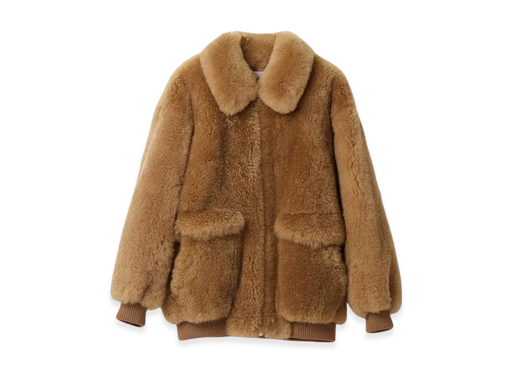 MIU MIU Women's Shearling Jacket "Sand Beige"
