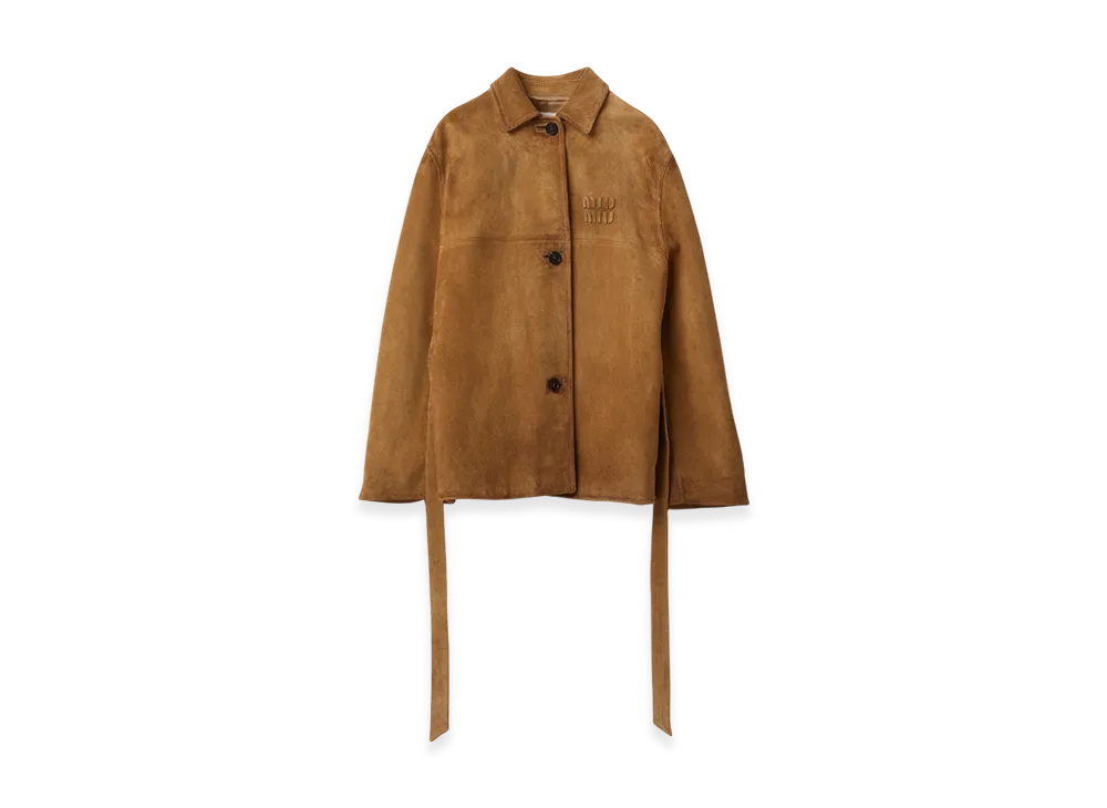 MIU MIU Leather Jacket "Dove Grey"