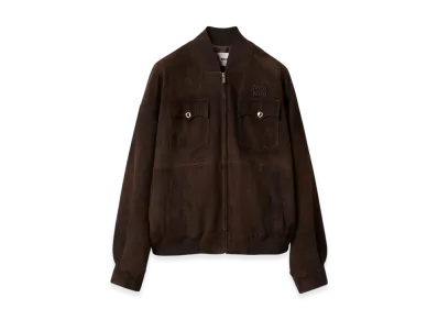 MIU MIU Women's Suede Napa Leather Jacket "Dark Brown"