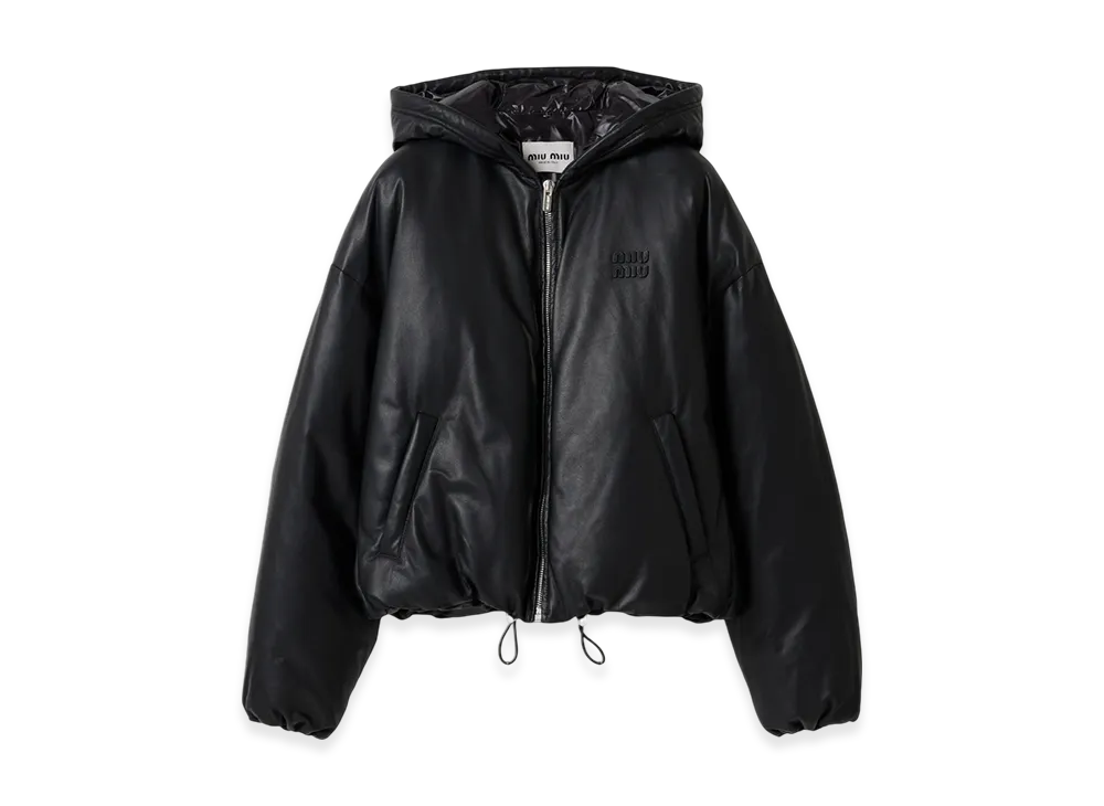 MIU MIU Nappa Leather Padded Jacket "Black"