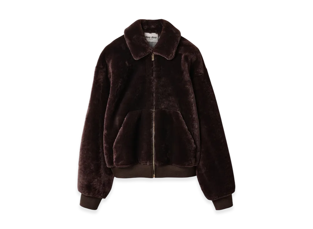 MIU MIU Women's Shearling Jacket "Coffee"